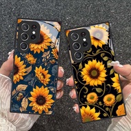 Applicable to Samsung A36Phone case S25Ultra Sunflower M55Glass case with soft edges S24Protective S