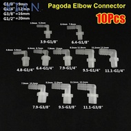 XIANEE 10Pcs Pagoda Elbow Connector, Soft G1/8-3/8 To 3.9-11.1mm Water Hose Joint, Durable Plastic P