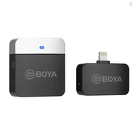 BOYA BY-M1LV-D 2.4GHz Wireless Microphone System Transmitter + Receiver Mini Recording Mic Replacement for iOS Smartphone