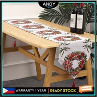 Christmas Table Runner 4/6/8seater Table Runner Cotton Linen Weave Embroidery Home Living