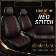 Universal Car Seat Cover Full Set Leather Diamond Stitch Anti Dirt Protection Cover Kereta Sedan SUV