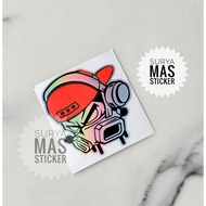 Punk children's stickers, edm hologram motorcycle hats