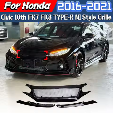 For Honda Civic 10th FK7 FK8 TYPE-R Car Front Bumper N1 Style Radiator Air Intake Grille Racing Mode