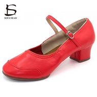 Dance Shoes Women Low-heeled Square Dancing Shoes Latin Salsa Dance Shoe Soft Sole Outdoor Dance Sneakers Spring Size 34-42