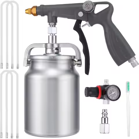 ABKY-Undercoating Spray-Gun Kit, With 20Oz Suction Feed Cup & 4Pcs 20" Long Wand For Truck Liner Coa
