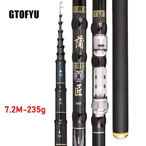4.5M,5.4M,6.3M,7.2M Adjustable Positioning Fishing Rod Telescopic Portable 40T Carbon Fishing Spinni