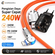 240W USB C Fast Charging 180 Degree Rotating Silicone Charger Cable