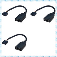 [R Q M U] 3X USB 9PIN to Type-C Front Panel Cable USB 9PIN to TYPE-E KEY-A Adapter Cable USB Front P