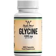 Double Wood Glycine Supplement | 240 High Strength Glycine Capsules - 1000mg per Serving | Amino Aci