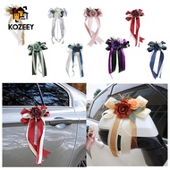 KOZEEY Wedding Aisle Decoration Pew Flowers And Ribbons, Aisle Chair Back Flowers