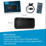 未開 全新 Crucial X8 Portable SSD 4TB 外置 SSD (Windows, PS4, MacOS, Xbox One)