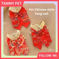 Dog Tang Suit Summer Thin Pet Clothes New Year Wedding Dress Cat Chinese Cheongsam Hanfu  costume
