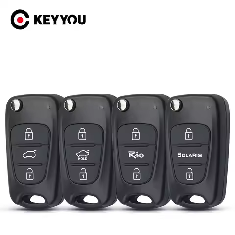 KEYYOU 10pcs/lot Uncut Blade 3 Buttons Flip Remote Key Shell For HYUNDAI I30 IX35 For Kia K2 K5 Car 