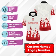 Fiery Kitsune Jersey Retro Collar Shirt Sublimation Jersey Custom Name Retro Viral