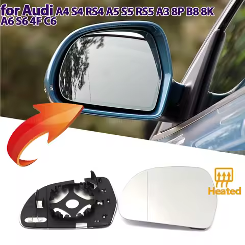 Left Right Door Side Heated Wing Mirror Glass Rearview Plate for Audi A4 S4B8 8K 08-09, A5 S5 B8 8K 