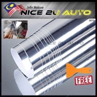 Chrome Sticker Car Wrap 152x152CM (5x5feet) Mirror Silver Vinyl Wrap Film ⚡READYSTOCK⚡