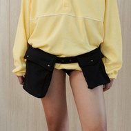 88R — Errand Studded Belt (Grey/Black)เข็มขัดผูกเอว ตกแต่งกระเป๋าและหมุดเงิน