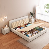 {SG Sales} Hdb Storage Bed Solid Wooden Drawers Bed Frame Tatami Storage Bed Single/Queen/King Bed Fabric Bed Japanese Technology Fabric Bed Bedroom Bed Tatami Low Bedside