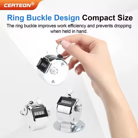 Manual 4 Digit Tally Counter Handheld Mechanical Clicker Plastic People Counter for Events Warehouse