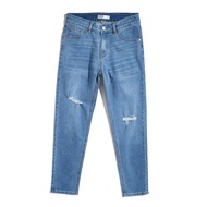 Quần Jeans Dài Nam Cao Cấp Light Blue Rách BY COTTON