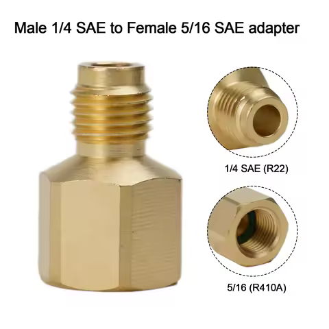 New R410a Adapter Adaptor Quick Coupling 1/4 SAE To 5/16 SAE Adapter Air Conditioner Conditioner Ada