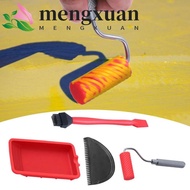 MENGXUAN Silicone Paint Roller, Mini Size Aluminum Handle Painting Decorating Kit, Easy to Clean 1-7