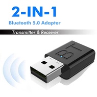 2-in-1 Usb Bluetooth 5.0 Transmitter Receiver Stereo Stereo Aux Pc 3.5mm Headphones Tv For Usb Car Home Rca Bluetooth