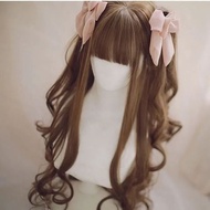 日系洛丽塔软妹Lolita假发男女装 CD大佬空气刘海长卷发大波浪COS8.4 Japanese Lolita soft girl wig for men and women, CD style wi
