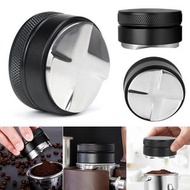 昇星好物 - 黑色 咖啡布粉器 58mm 四葉槳式掃粉器 意式填壓器 合金壓粉器