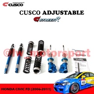 Honda Civic FD FD2 1.8 / 2.0 (2006-2011) - CUSCO Street R Fully Adjustable Coilover 40 Steps Hilow Softhard Bodyshift