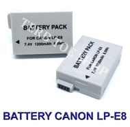 (แพ็คคู่2ชิ้น) LP-E8 / LPE8 Camera Battery For Canon แบตเตอรี่สำหรับกล้องแคนนอน รหัสแบต LP-E8 / LPE8 Replacement Battery For Canon EOS 550D,600D,650D,700D,Digital Rebel T2i,Digital Rebel T3i,EOS Kiss X4,Kiss X5,Kiss X6 (Grey) BY TERB TOE SHOP