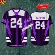 NEW (Tibetan Blue Lightning Style)Philippines Lightning Bolt Jersey Custom Name Number 24 Sublimatio