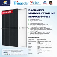 PROMO- TRINA SOLAR VERTEX MONOCRYSTALLINE 665 WP SOLAR PANEL