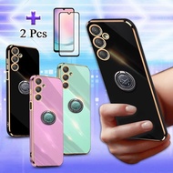 2 IN 1 For Samsung Galaxy J6 Plus J6+ A24 4G A32 4G 5G A53 4G 5G F23 5G Phone Case Straight edge gol