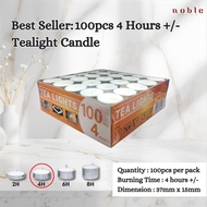 Piala Emas - Lilin Tealight Candle 100pcs– 2hour/4hrs/6hrs/8hrs Burn Time – Tea light Unscented