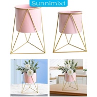 [Sunnimix1] Plant Holder Stand Flower Pot Decor ,Round ,Geometric Flower Pot Shelf Flower Basket for Home Living Room Patios