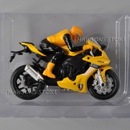 ของเล่นโมเดลรถมอเตอร์ไซค์ 1:18 Scale Diecast Yamaha YZF-R1 Sport Bike Model With Rider Action Figure