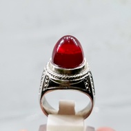 Cincin lipan telur merah delima obsidian