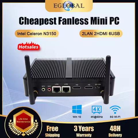 Eglobal Nuc MiniPC Fanless Windows 10 AES-NI pfSense OpenVPN Soft Router Intel Pentium N3150 Quad Co