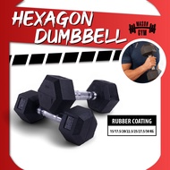 Hexagon Dumbbell 2.5/5/7.5/10/12.5/15 kg Dumbel Dumbell Gym Equipment Angkat Berat Muscle Training 啞