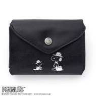 ☆AP'S Japanese Magazine☆Japanese MOOK Magazine Appendix [snoopy Black Leather Tri-fold Wallet]