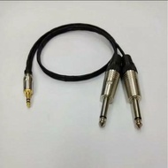 2mtr Audio Aux Cable 3.5mm Jack Stereo Male To 2 Akai 6.5mm Male