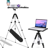 WinisKi Projector Tripod Stand Adjustable, Universal Laptop Floor Stand, Portable Projector Stand with Phone Holder, Laptop Tripod 17.6 to 51.4 Inch Tall, Perfect for Stage, Studio or Outdoor Movies