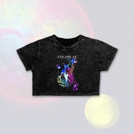 Croptee Washed Coldplay | Coldplay Band Croptee | Coldplay Croptop | Crop Top t-shirt | Oversized Cr