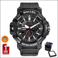 SMAEL นาฬิกาข้อมือผู้ชาย กันน้ำได้จริง รับประกัน 1 ปี (พร้อมส่งในไทย) Sport Digital & LED รุ่น SM180