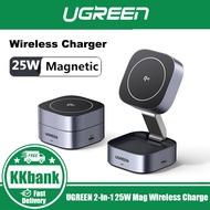 UGREEN 2-in-1 25W Magnetic Wireless Charger Stand Qi2 MPP Foldable Charging 15W Fast Charger