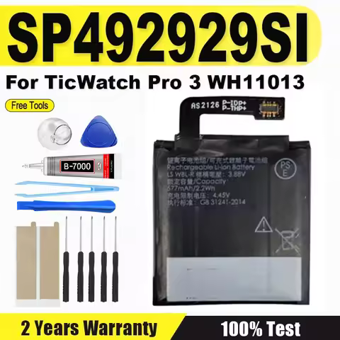 Brand-New SP492929SI Battery for TicWatch Pro 3 battery GPS Wear OS Smartwatch 3.88V 577mAh SP492929