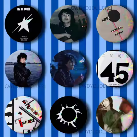 Band K-Kino Viktor Tsoi Badge Handmade Button Brooch for Backpack Hat Shirt Accessories Gifts