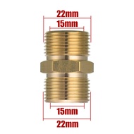 High Pressure Washer Hose Extension Connector Brass Metric M22 15mm Female Thread to M22 14mm Male F