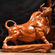 Full details of rosewood carvings and ox twelve zodiac signs ox ox qi ox qi ox ornaments h细节满分花梨木雕牛十